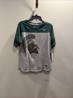 Nike Green and Gray Michigan State Spartans Short Sleeve Tee